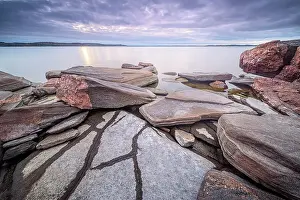 Shield Country Prints: Late day light on the granite coast of Georgian Bay near Parry Sound, Ontario, Canada