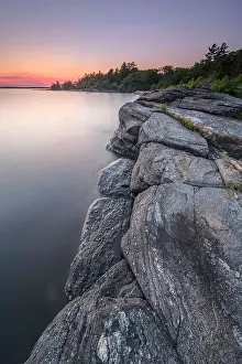Shield Country Prints: Late day light on the granite coast of Georgian Bay near Parry Sound, Ontario, Canada