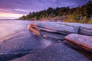 Shield Country Prints: Late day light on the granite coast of Georgian Bay near Parry Sound, Ontario, Canada