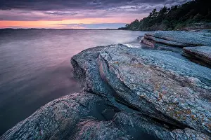 Shield Country Prints: Late day light on the granite coast of Georgian Bay near Parry Sound, Ontario, Canada