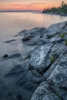 Shield Country Prints: Late day light on the granite coast of Georgian Bay near Parry Sound, Ontario, Canada