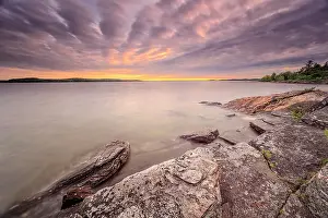 Shield Country Prints: Late day light on the granite coast of Georgian Bay near Parry Sound, Ontario, Canada