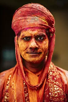 Male Gallery: Lathmar Holi Celebrations in Nand Rae Temple, Nandagaon, Braj, Uttar Pradesh, India