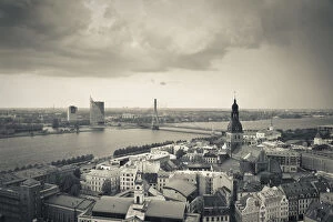 Images Dated 7th September 2010: Latvia, Riga, Old Riga, elevated view of Dome Cathedral from St