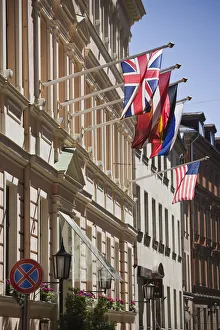 Images Dated 7th September 2010: Latvia, Riga, Old Riga, Grand Palace Hotel, flags