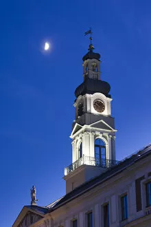 Images Dated 7th September 2010: Latvia, Riga, Old Riga, Town Hall tower, evening