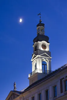 Images Dated 7th September 2010: Latvia, Riga, Old Riga, Town Hall tower, evening