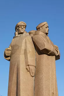 Memorial Collection: The Latvian Riflemen Monument, Old Town, Riga, Latvia, Northern Europe