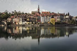 Aargau Gallery: Laufenburg reflected in the Rhine river, Sulz, Canton Aargau, Switzerland