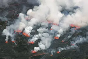 Eruption Prints: Lava lake Nyiragongo with lava meltings and fountains - Congo, Democratic Republic