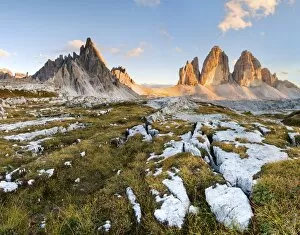 Path Gallery: Lavaredos Three Peaks and Mount Paterno in a summers sunset, Dolomites