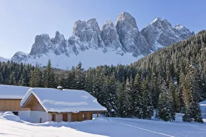 Ski Resort Prints: Le Odle Group / Geisler Spitzen, Val di Funes, Italian Dolomites mountains, Trentino-Alto