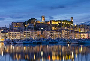 Cote Dazur Gallery: Le Vieux Port at Night, Cannes, South of France