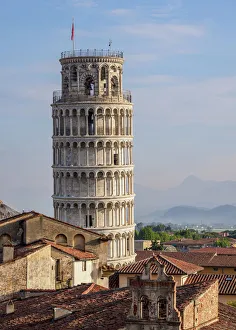 Images Dated 15th July 2019: Leaning Tower, elevated view, Pisa, Tuscany, Italy