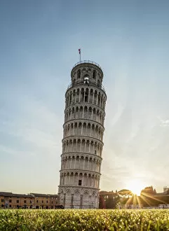 Leaning Tower at sunrise, Piazza dei Miracoli, Pisa, Tuscany, Italy