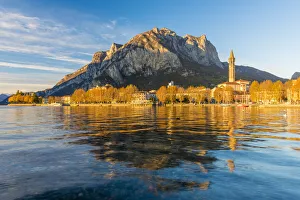 Lecco, lake Como, Lombardy, Italy. Cityscape and Mount St Martin at sunset Lecco, lake Como, Lombardy, Italy. Cityscape and Mount St Martin at sunset