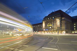Leipzig Prints: Leipzig Railway Station at dusk, Leipzig, Saxony, Germany