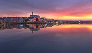 Gargano Prints: Lesina village at sunset, Gargano National Park, foggia district, Apulia, Italy