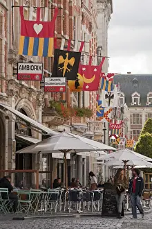 Council House Prints: Leuven, Belgium. Cafe in Leuvens historic town centre