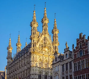 Leuven Stadhuis (City Hall) and Flemish buildings on Grote Markt, Leuven, Flemish Brabant