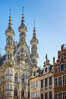 Leuven Stadhuis (City Hall) and Flemish buildings on Grote Markt, Leuven, Flemish Brabant