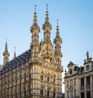 Leuven Stadhuis (City Hall) and Flemish buildings on Grote Markt, Leuven, Flemish Brabant