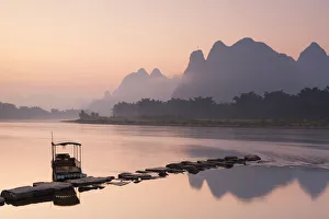 Li River at dawn, Xingping, Yangshuo, Guangxi, China