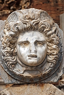Libya, Leptis Magna. Head of Medusa in the forum
