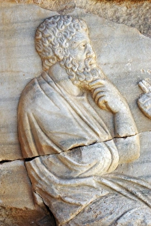 Beard Prints: Libya, Sabratha. Marble relief around base of theatre stage