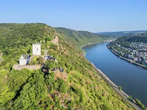 River Rhine Prints: Liebenstein castle and Sterrenberg castle with Bad Salzig