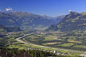 Liechtenstein, Steg Village, view from Triesenberg Village