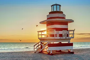 Unique Prints: Liefguard hut, South Miami Beach, Miami, Florida, USA