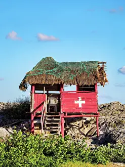 Stand Prints: Life Guard Hut at Playa Chen Rio, Cozumel Island, Quintana Roo State, Mexico