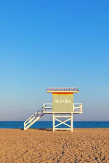 Lifeguard Tower Prints: The Lifeguard Lookout Station on The Beach at Deauville