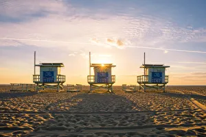 Southern California Prints: Lifeguard tower in Venice beach. Venice, Los Angeles, California, USA