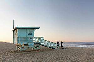 Santa Monica Prints: Lifeguard's hut, Santa Monica Beach, Santa Monica, California, USA