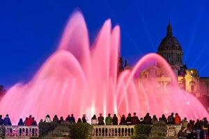 Images Dated 4th May 2017: Light show at Magic Fountain or Font Magica, Barcelona, Catalonia, Spain