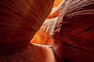 Desolate Prints: Light on Peek-a-Boo slot canyon in Kanab, Utah, USA