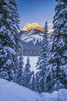 Freezing Gallery: Last Light on The President, Emerald Lake, Yoho National Park, British Columbia, Canada