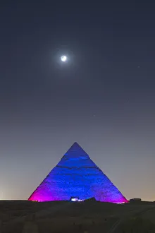 light show over the Pyramids of Giza, Giza, Cairo, Egypt
