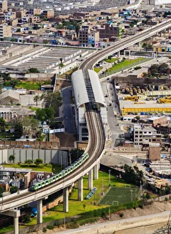 Observation Deck Prints: Light Rail Station seen from the San Cristobal Hill, Lima, Peru