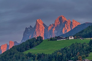 Schlern Prints: Last Light on Schlern Mountain, Dolomites, South Tyrol, Trentino, Italy