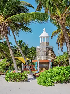 Cayo Ambergris Prints: Lighthouse Beach Villas at the waterfront of San Pedro Town
