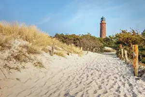 Darss Prints: Lighthouse Darsser Ort, Mecklenburg-Western Pomerania, Baltic Sea, North Germany, Germany
