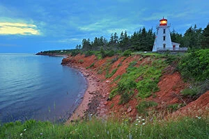 East Coast Gallery: Lighthouse at dawn and Northumberland Strait Prince Edward Island, Canada