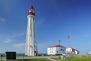 lighthouse on Gulf of St. Lawrence _Pointe-Au-Pere National Histtoric Site, Quebec, Canada