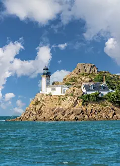 Breton Prints: Lighthouse on Ile Louet near Carantec, Morbihan, Brittany, France