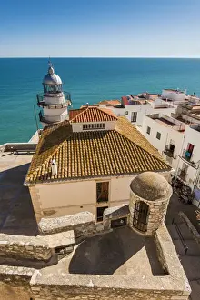 Castellon Prints: Lighthouse, Peniscola, Comunidad Valenciana, Spain