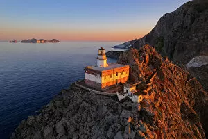 Wave Collection: Lighthouse of Punta della Guardia, Ponza island, Archipelago Pontino, Lazio, Italy