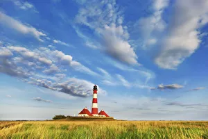 Farm Land Prints: Lighthouse Westerhever - Germany, Schleswig-Holstein, North Frisia, Eiderstedt